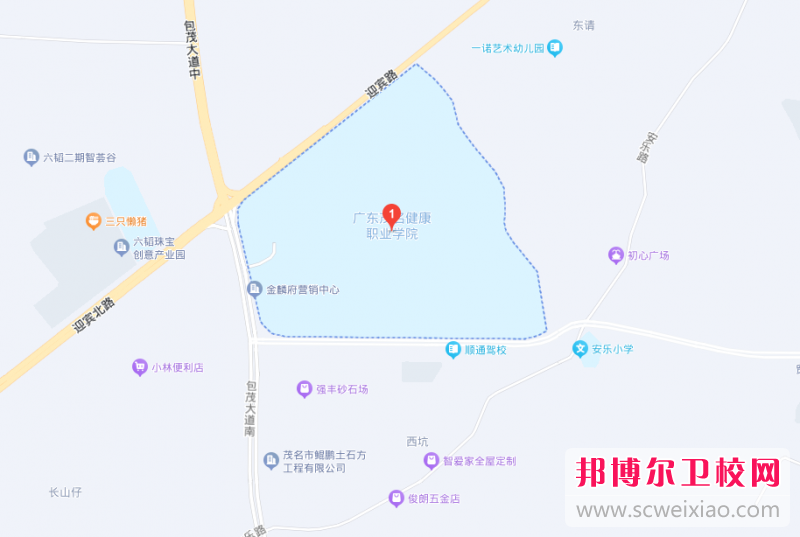 廣東茂名健康職業(yè)學(xué)院地址在哪里，哪個(gè)地區(qū)，哪個(gè)城市?